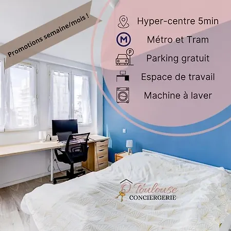 Vendégház Le Central - Chambre Privative Avec Salon Et Terrasse Privee Toulouse